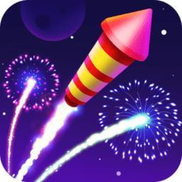 过年放鞭炮简笔画彩色